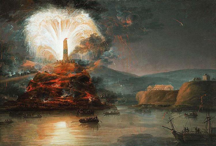 Jan Bogumil Plersch Fireworks in honor of Catherine II in 1787. Germany oil painting art